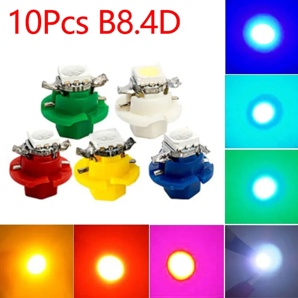 10 x Blue T5 Cap B8.4D 5050 SMD Instrument Light Twist and Lock LED Dash Light