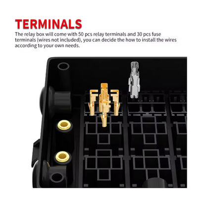 12V Fuse Relay Box 10 Relay Slots 15 ATC/ATO Fuses Holder for Car Truck Marine