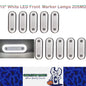 10 x White LED Front Marker Lamps 20SMD 12V-24V LED Marker Light with Reflector