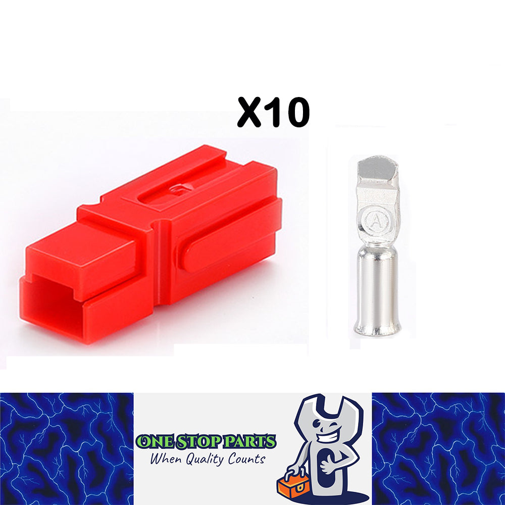 10 x 180A Red Anderson Style Single Pin 180Amp Connector Red Single Terminal