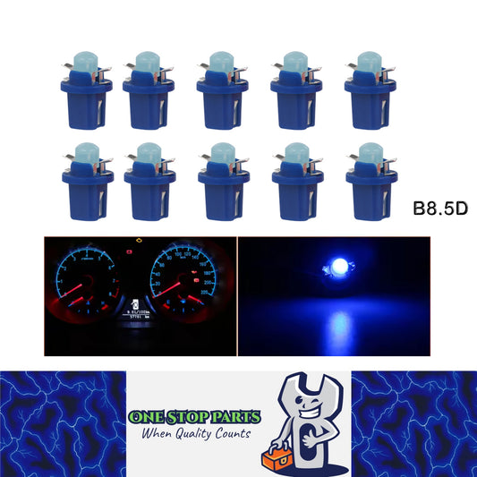 10 x Blue T5 Cap B8.5D COB LED Instrument Light Twist and Lock LED Dash Light