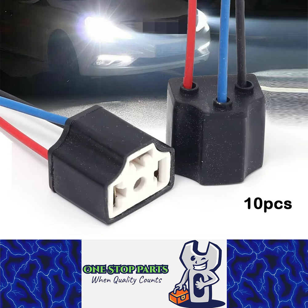 10 x Pre Wired H4 Sockets 3 Wire H4 Headlamp Sockets For H4 Headlight Globes