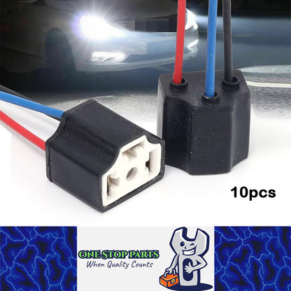 10 x Pre Wired H4 Sockets 3 Wire H4 Headlamp Sockets For H4 Headlight Globes