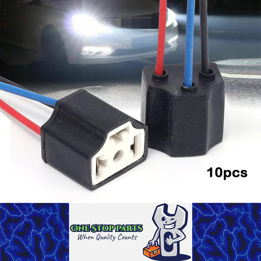 10 x Pre Wired H4 Sockets 3 Wire H4 Headlamp Sockets For H4 Headlight Globes