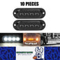 10 x White LED Front Marker Lamps 4LED 12V-24V Multivolt LED Front Marker Lights