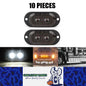 10 x White LED Front Marker Lamps 2LED 12V-24V Multivolt LED Front Marker Lights