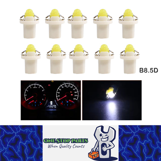 10 x White T5 Cap B8.5D COB LED Instrument Light Twist and Lock LED Dash Light