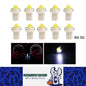 10 x White T5 Cap B8.5D COB LED Instrument Light Twist and Lock LED Dash Light