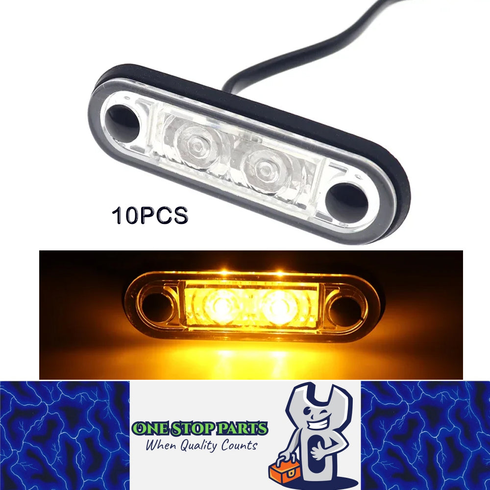 10 x Amber LED Side Marker Lamps 82x27mm 12V-24V LED Side Marker Signal Lights