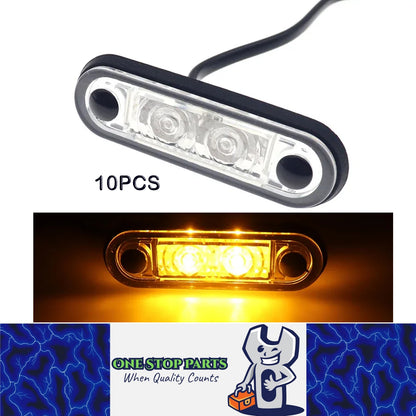 10 x Amber LED Side Marker Lamps 82x27mm 12V-24V LED Side Marker Signal Lights