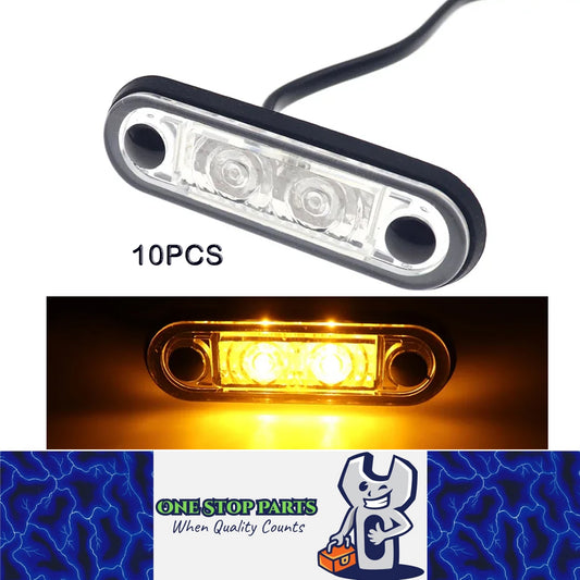 10 x Amber LED Side Marker Lamps 82x27mm 12V-24V LED Side Marker Signal Lights