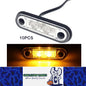 10 x Amber LED Side Marker Lamps 82x27mm 12V-24V LED Side Marker Signal Lights