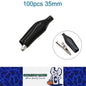 100 x Alligator Clips Clamps 35mm Black Crocodile Alligator Jumper Test clips