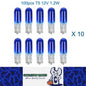 100 x 12V 1.2W T5 Wedge ICE BLUE Globes TYPE T-5mm Dashboard Coated Globes