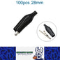 100 x Alligator Clips Clamps 28mm Black Crocodile Alligator Jumper Test clips