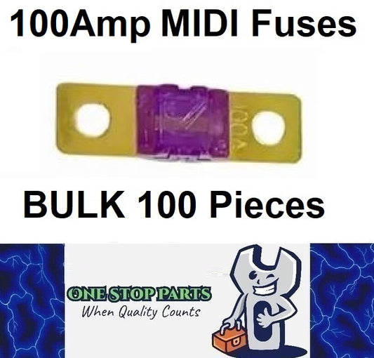 100 x 100A MIDI Fuses ANS 100Amp Fuses 41mm x 12mm 4wd Caravan Fuses 100pcs