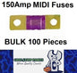 100 x 150A MIDI Fuses ANS 150Amp Fuses 41mm x 12mm 4wd Caravan Fuses 100pcs