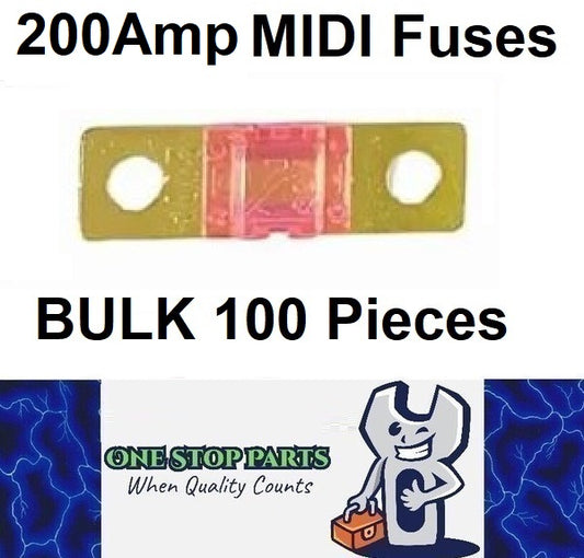 100 x 200A MIDI Fuses ANS 200Amp Fuses 41mm x 12mm 4wd Caravan Fuses 100pcs