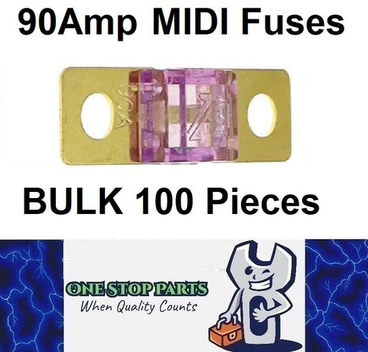 100 x 90A MIDI Fuses ANS 90Amp Fuses 41mm x 12mm 4wd Caravan Fuses 100pcs