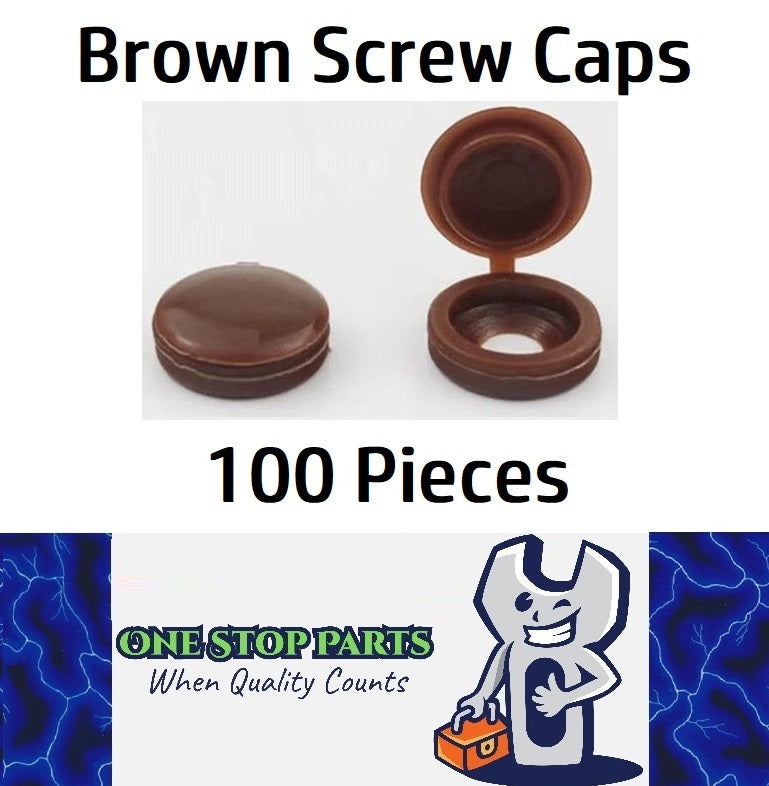 100 x Brown screw covers Bulk Screw Cap Covers with Lid (100pcs)