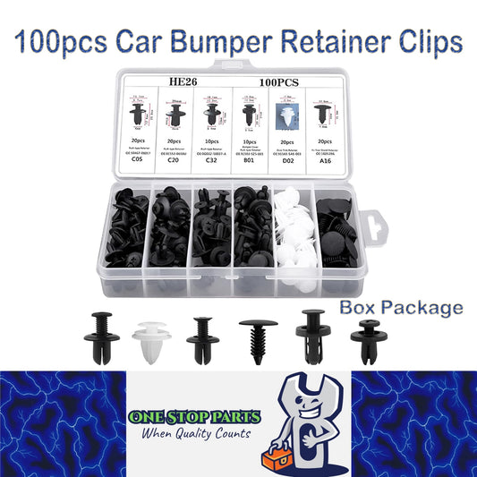 100 x Car Fender Door Trim Panel Push Fasteners Rivet Clips Bumper Retainer Clip