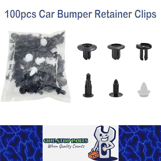 100 x Car Bumper Retainer Clips Fender Door Trim Panel Push Fasteners Rivet Clip