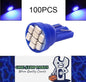 100 x Crystal Blue 12v T10 8smd Flat Face (100pcs)