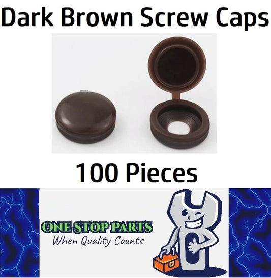 100 x Dark Brown screw covers Bulk Screw Cap Covers with Lid (100pcs)