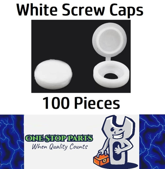 100 x White screw covers Bulk Screw Cap Covers with Lid (100pcs)
