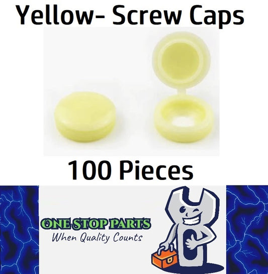 100 x Yellow screw covers Bulk Screw Cap Covers with Lid (100pcs)