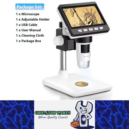1000X Digital Microscope 4.3" IPS 1080P LED Electronic Repair Coin Microscope