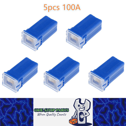 5 x 100Amp Blue Small Slow Blow Fuse Block 10mmx12mm x 27mm High 100A Fuse(5pcs)