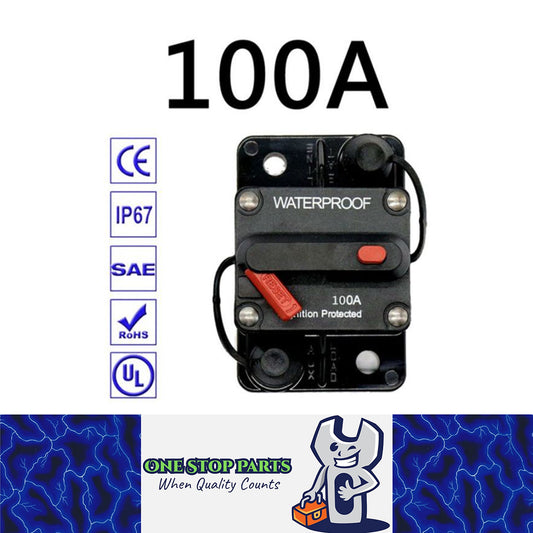 12v 100A Circuit Breaker Manual Reset Water Proof Ideal for 4wd Caravan Boat