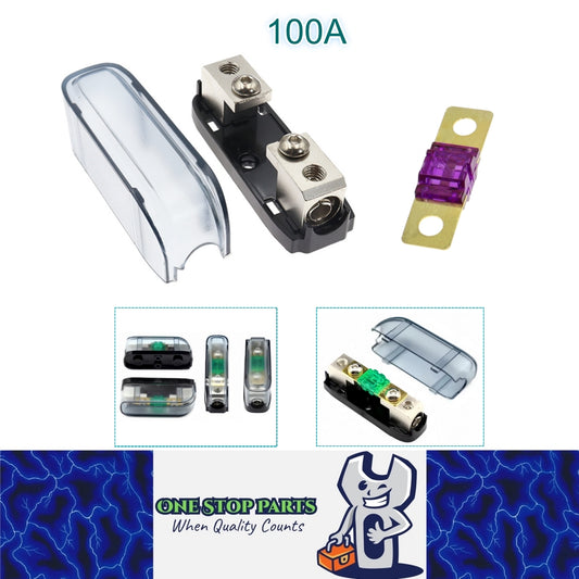 ANS Inline Fuse Holder with Bolt On 100 Amp Midi Fuse Supplied 100A Fuse Holder