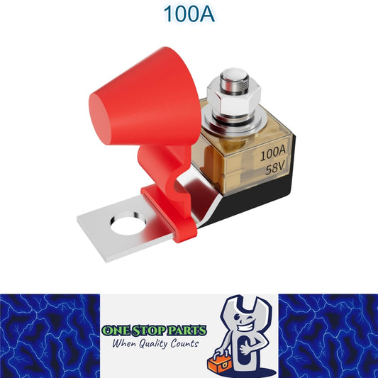 100A Terminal Mount MRBF Battery Fuse Block Kit 58V with M8 Stud Battery Fuse