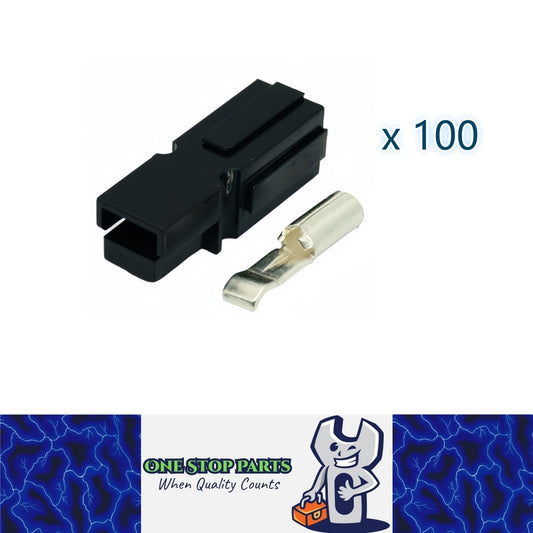 100 x 120A Black Anderson Style Single Pin 120Amp Connector plug Single Terminal