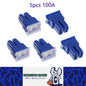 5 x 100Amp Blue Medium Female Slow Blow Fuse Block 15mmx22mmx32mm High 100A Fuse