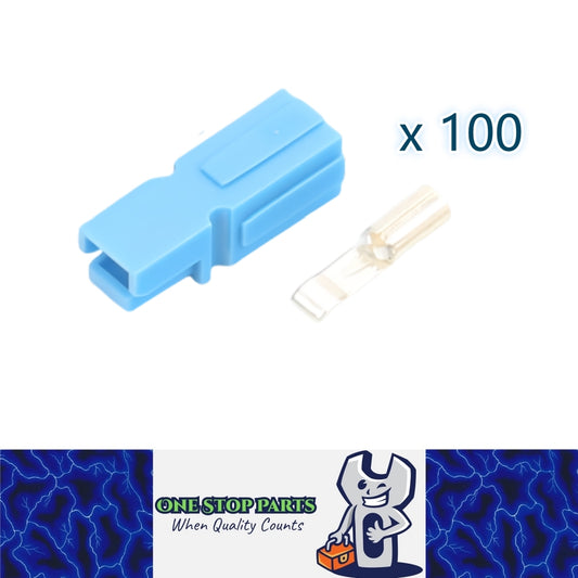 100 x 120A Blue Anderson Style Single Pin 120Amp Connector Plug Single Terminal