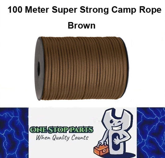 100m Brown 550lb Military 9 core Paracord Rope 4mm Outdoor Camping Rope