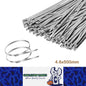 100pcs 4.6x500mm 304 Stainless Steel Zip Ties Self Locking Heavy Duty Cable Ties