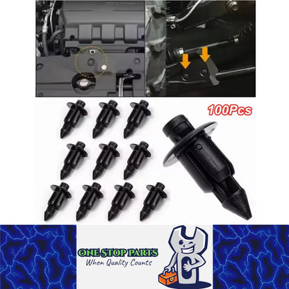 100pcs 6mm Car Push Retainers Clip Bumper Trim Fender Fastener Rivet for Honda