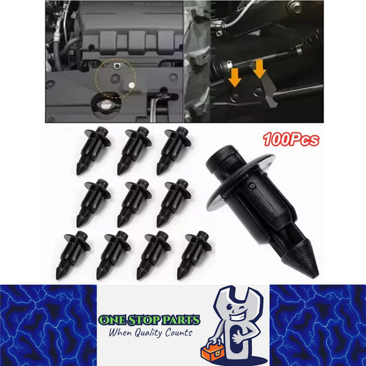 100pcs 6mm Car Push Retainers Clip Bumper Trim Fender Fastener Rivet for Honda