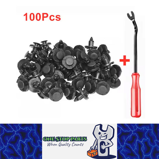 100pcs 8mm Car Push Retainers Clip Bumper Trim Fender Fastener Rivet for Nissan