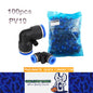 100 x PV10 Elbow Air Pneumatic Connectors OD10mm Hose L Type 2 Way Fittings