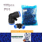100 x PV4 Elbow Air Pneumatic Connectors OD4mm Hose L Type 2 Way Fittings