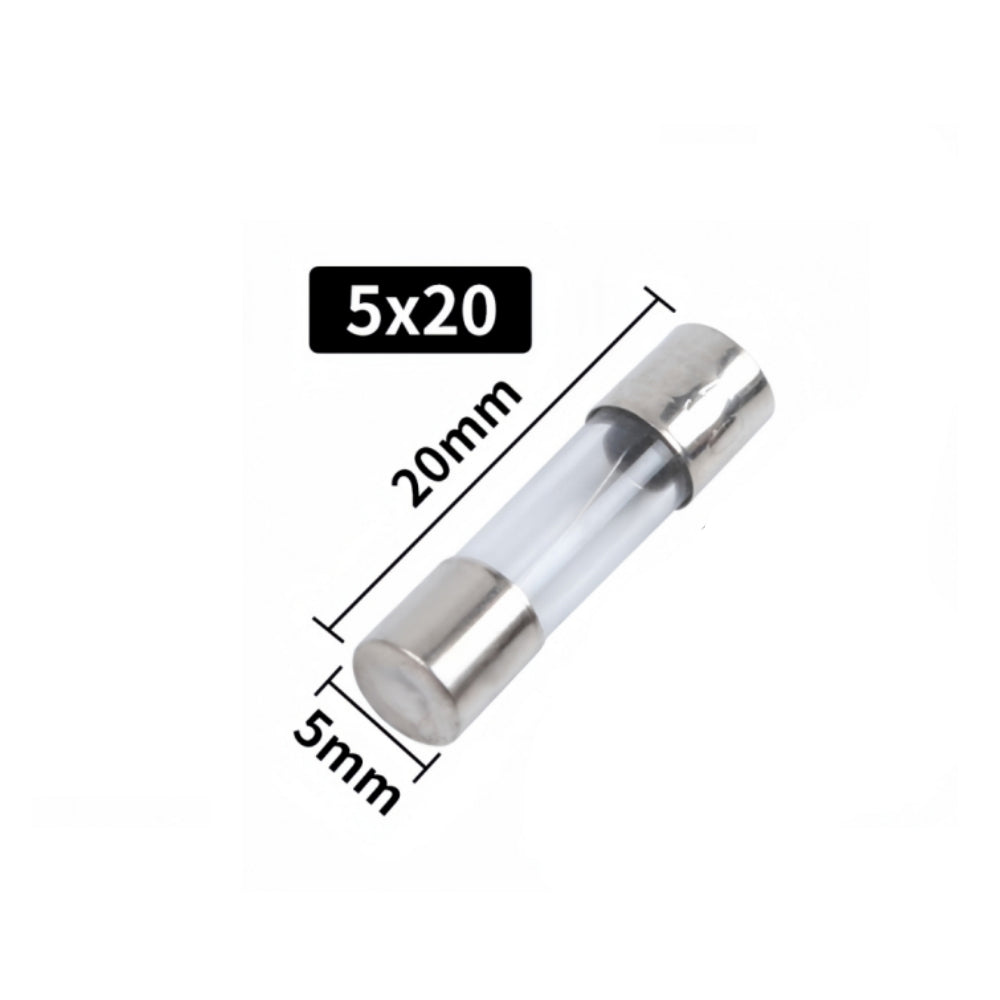 100pcs 5x20mm Glass Fuses Assorted Kit 10 Values 250V 0.1A-20A Car Glass Fuses