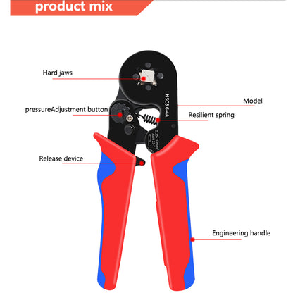Ferrule Crimping Tool Kit Hexagonal Ratchet Jaw Wire Plier and 1200 Terminals