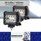 2pcs LED Light Bar 20LEDs 102mm Flood Beam Spot Beam Combine LED Work Light Bar
