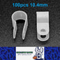 100 X White 10.4mm P Clamps Cable saddle clips R-Type Nylon Plastic Clamps 100pc