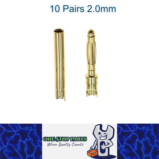 10 Pairs 2mm Bullet Connectors Banana Plugs Male Female for RC Battery ESC Motor